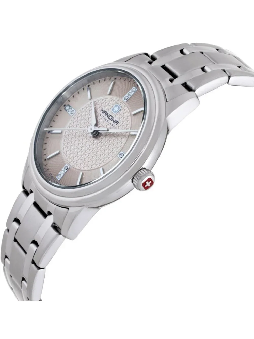 NWT Hanowa Emilia Quartz Crystal Pink Dial Ladies Watch